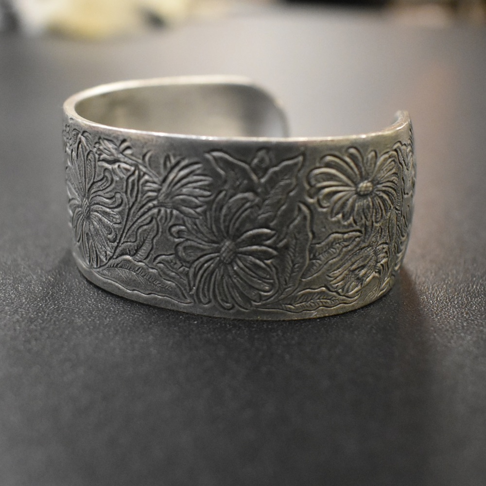 Flower of the Month Pewter Cuff